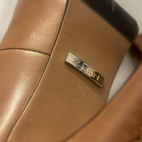 Zalin Nude Leather Heels - Picture 7 of 8